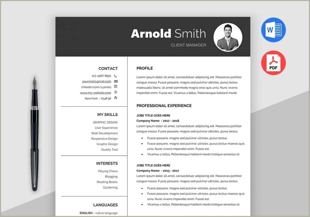 The Best Resume Free Template Download 2018