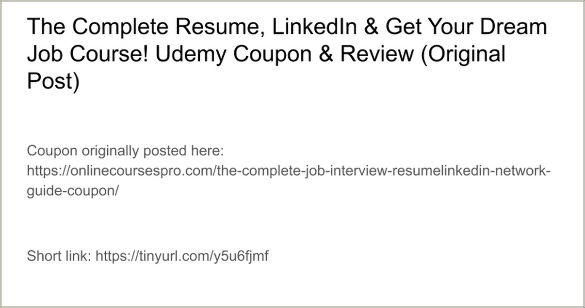 The Complete Job Interview Resume Linkedin &amp