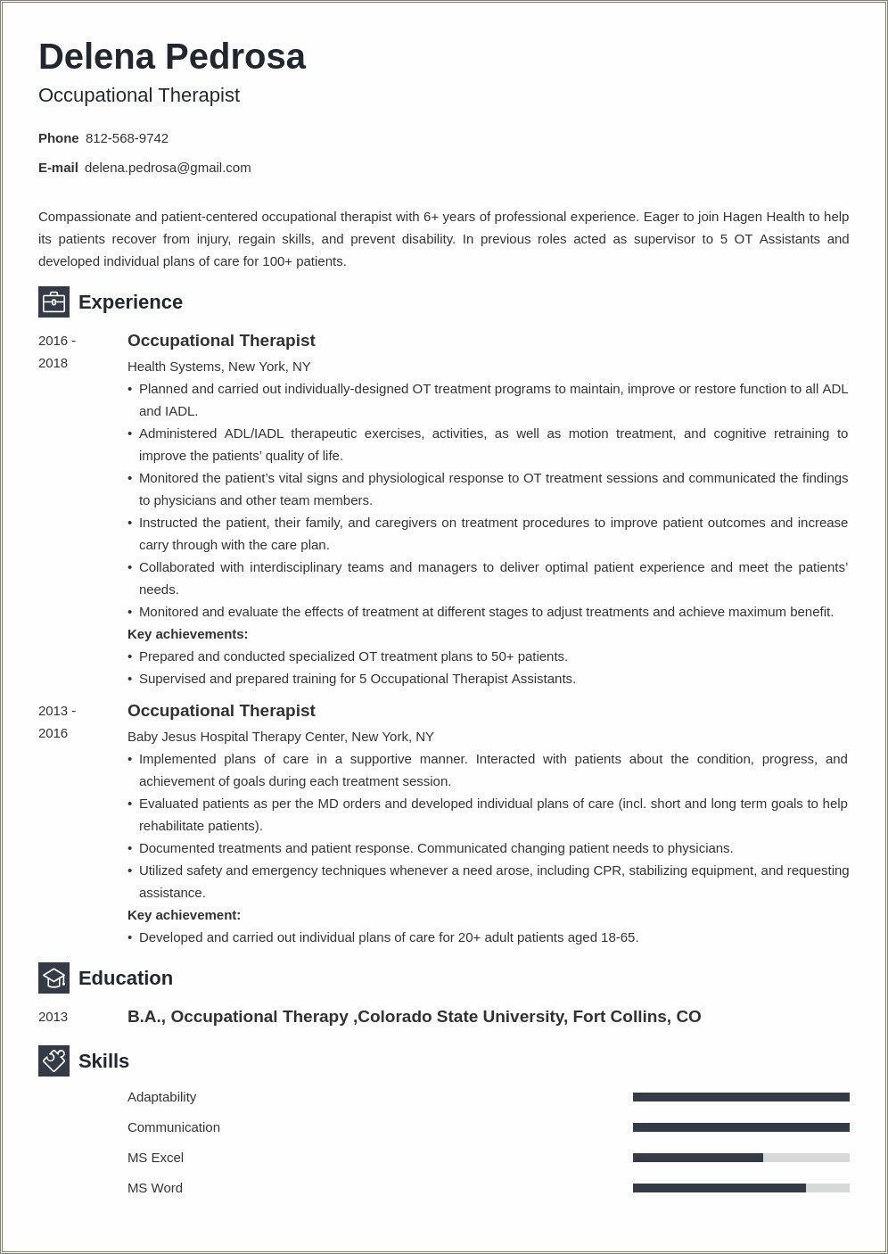 Therapy Skills To List On A Resume