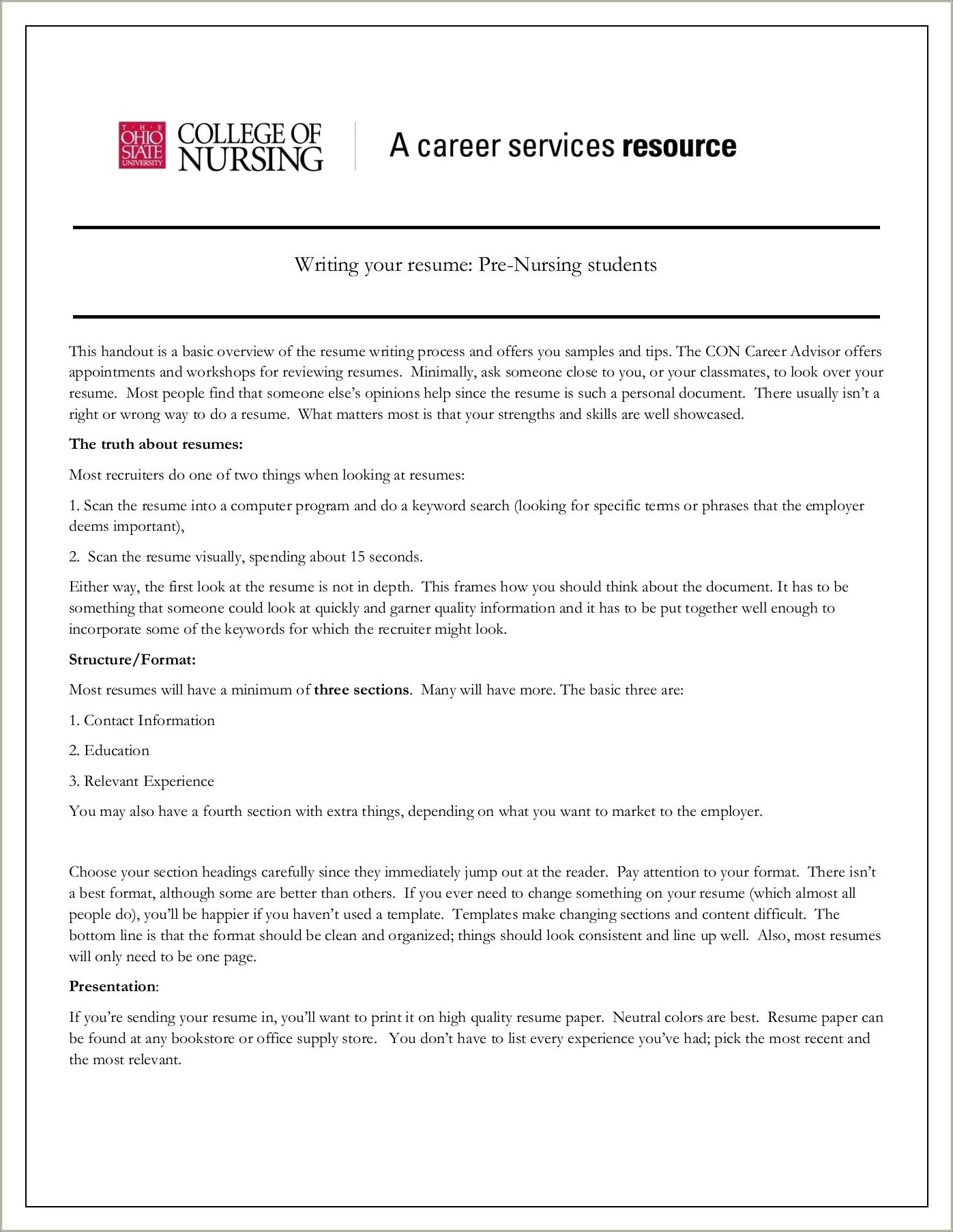 Things To Put On A Nursing Resume