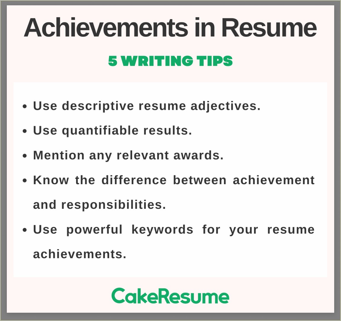 Things To Put Under Accomplishments On A Resume