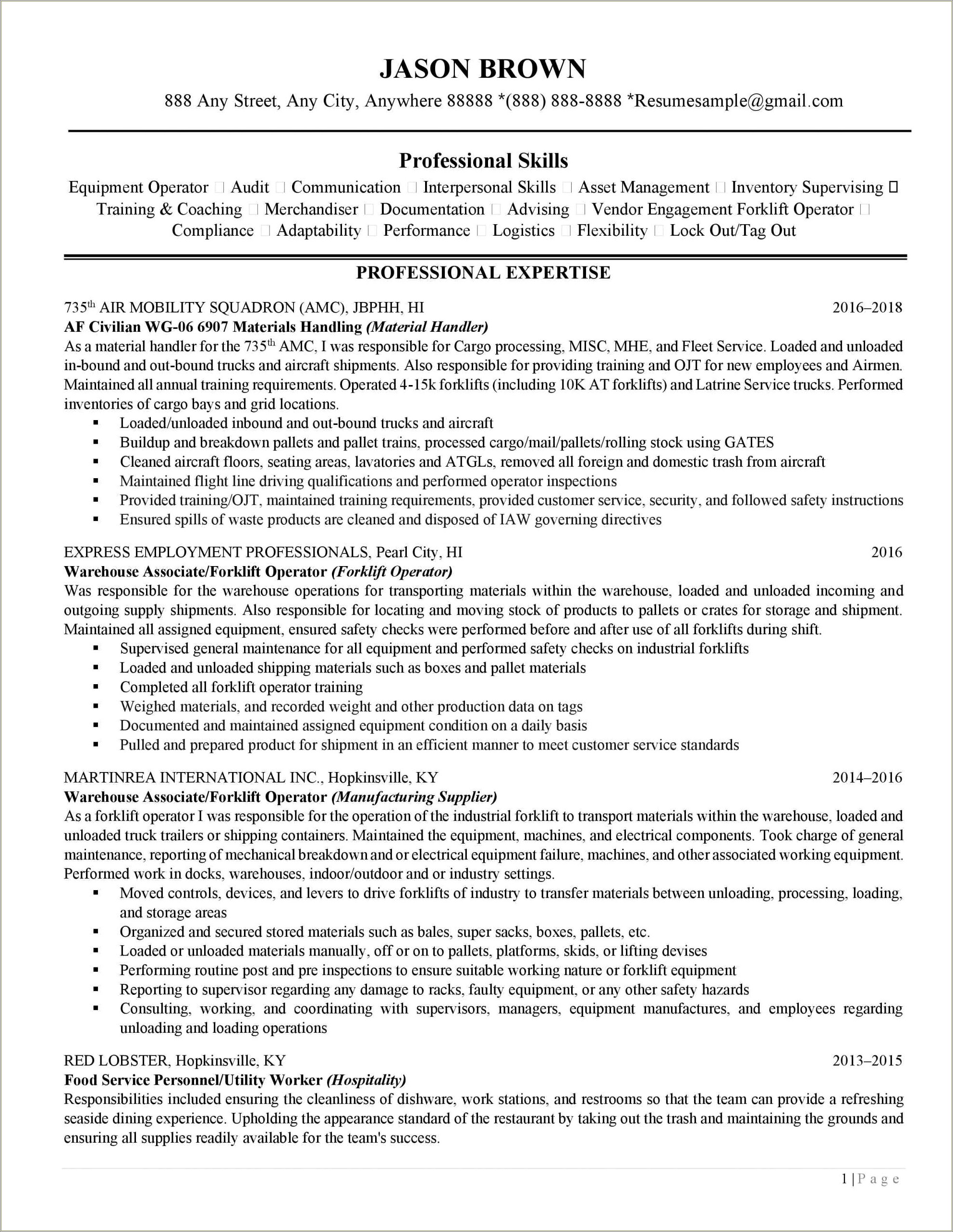 Third Person Statements In Resume Objective