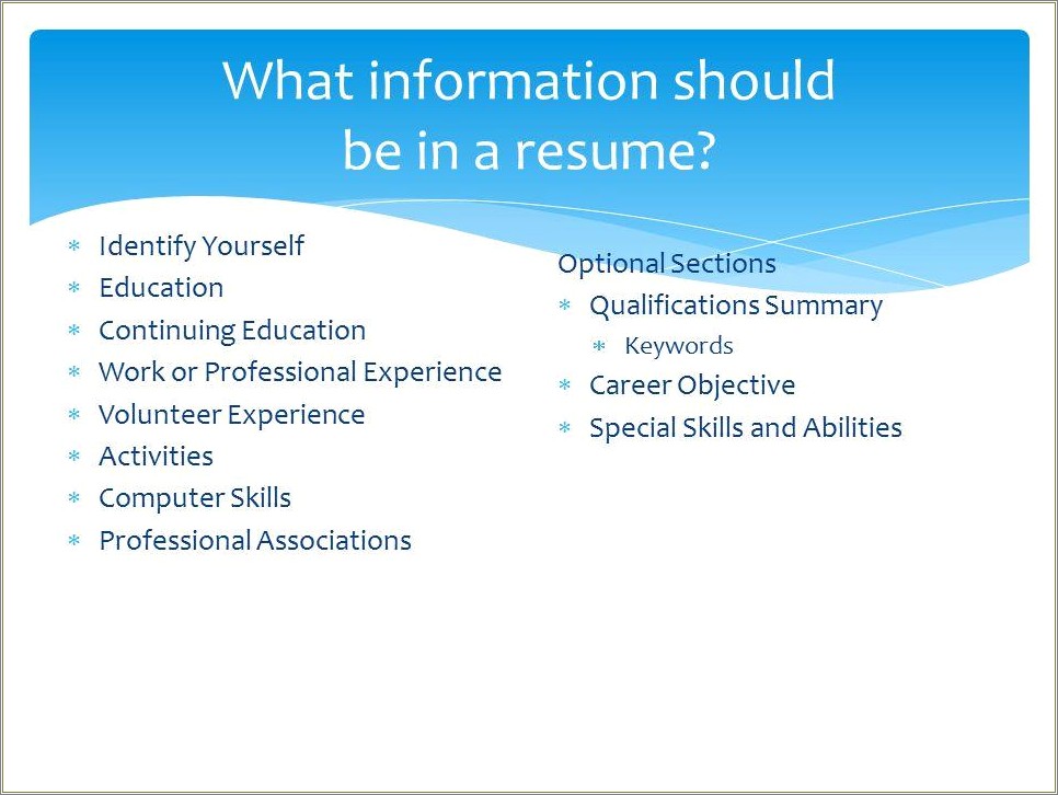 Three Characteristics Of A Good Resume