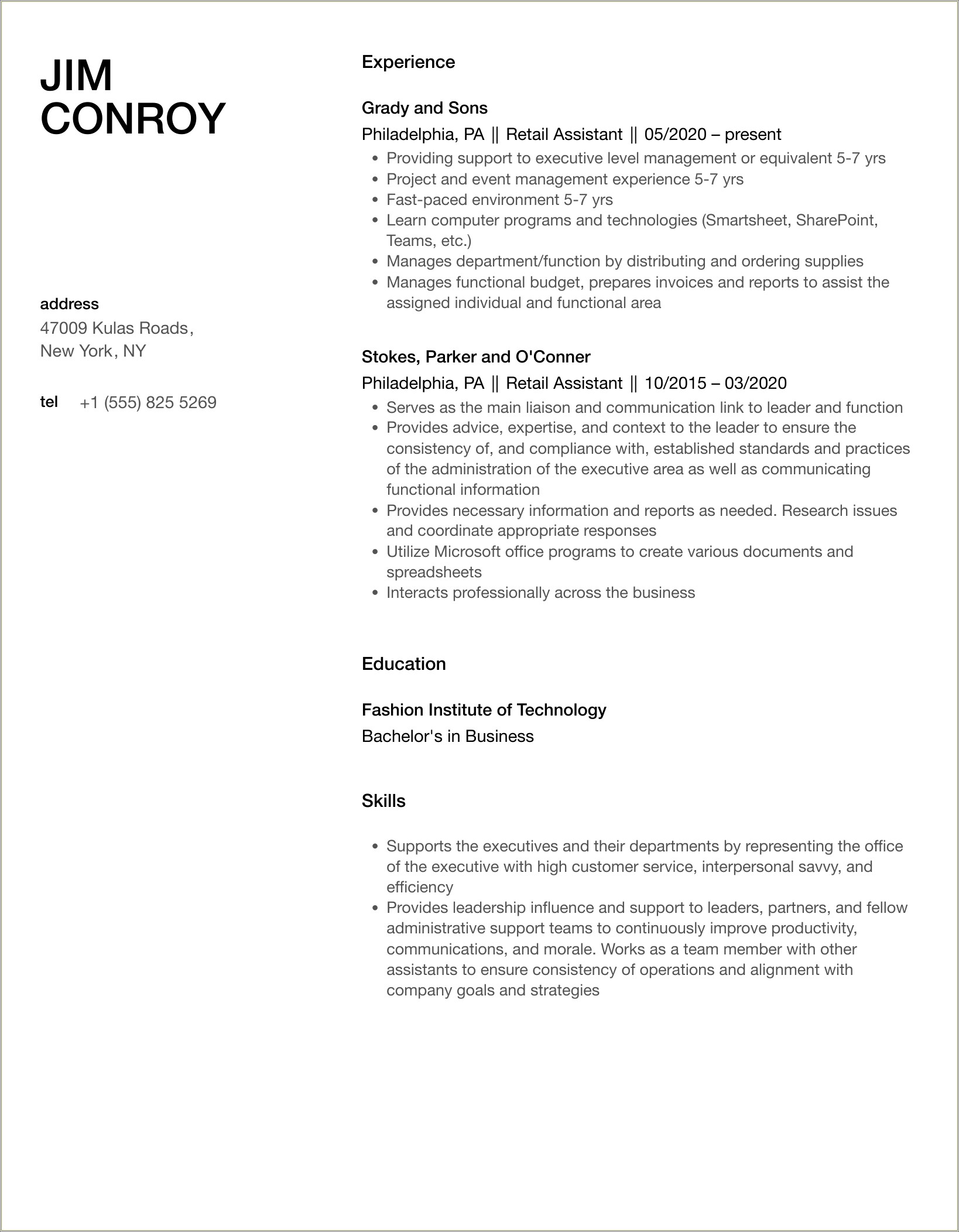 Tim Hortons Team Member Resume Sample