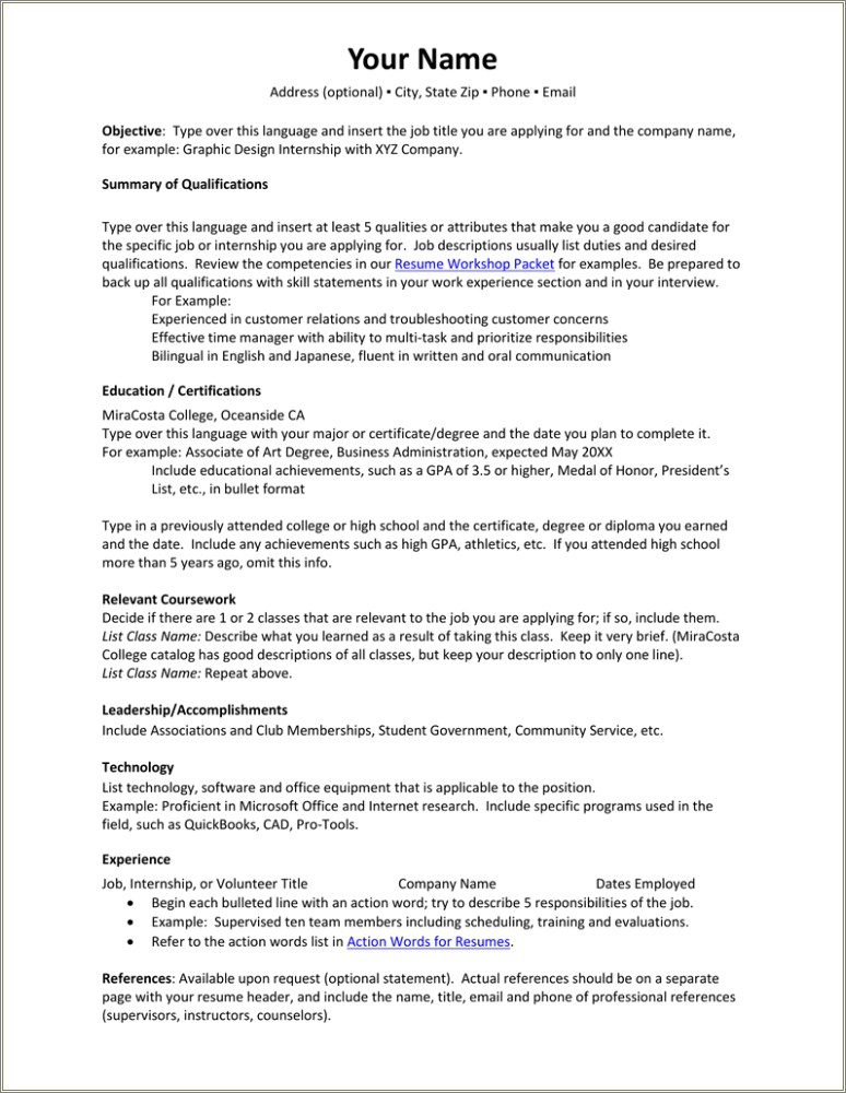 Title 1 School Description On Resume