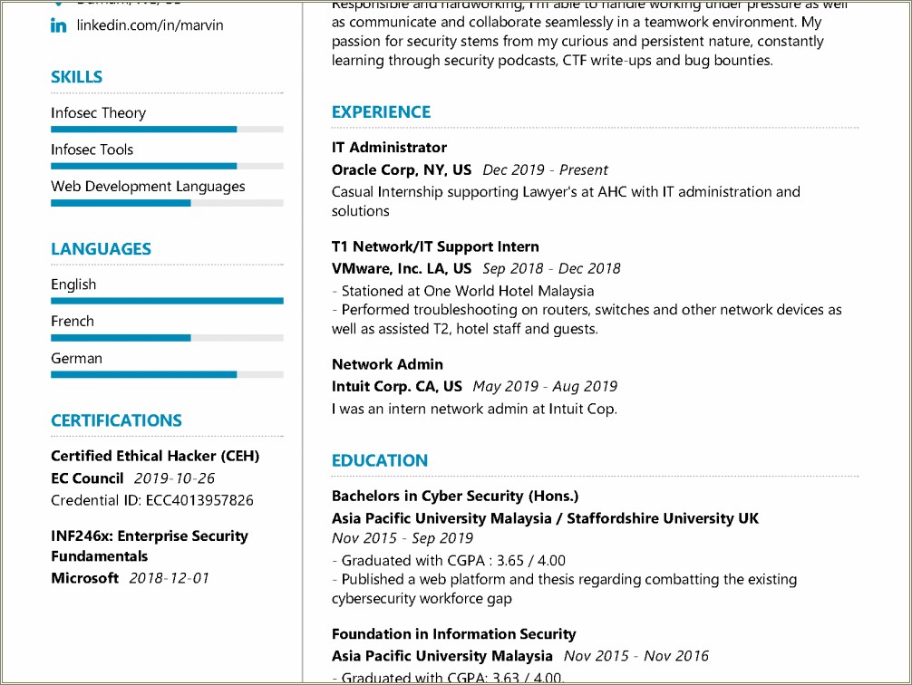 Top Skills To Put On Cyber Security Resume