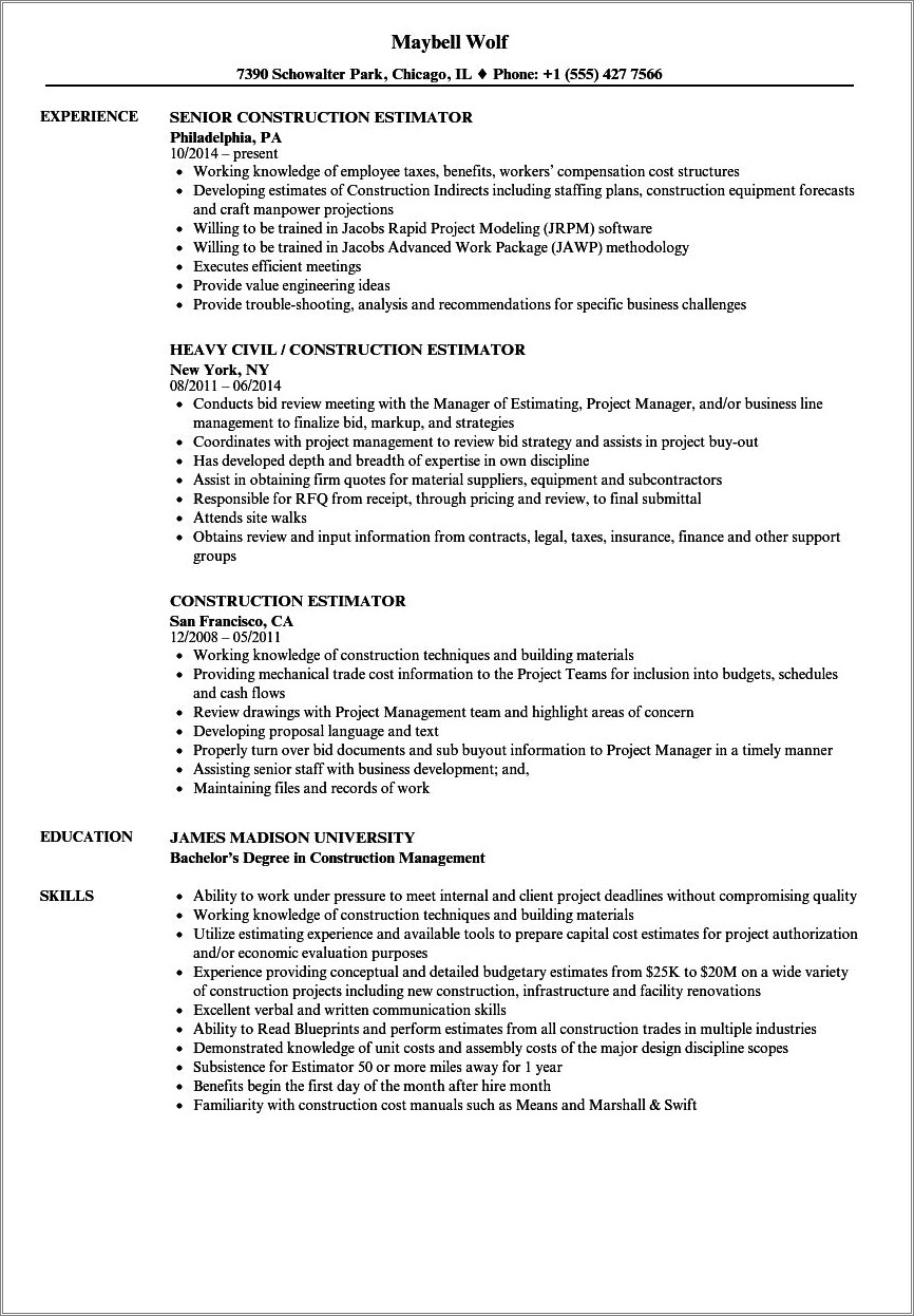 Top Ten Shortest Estimator Summary Resume