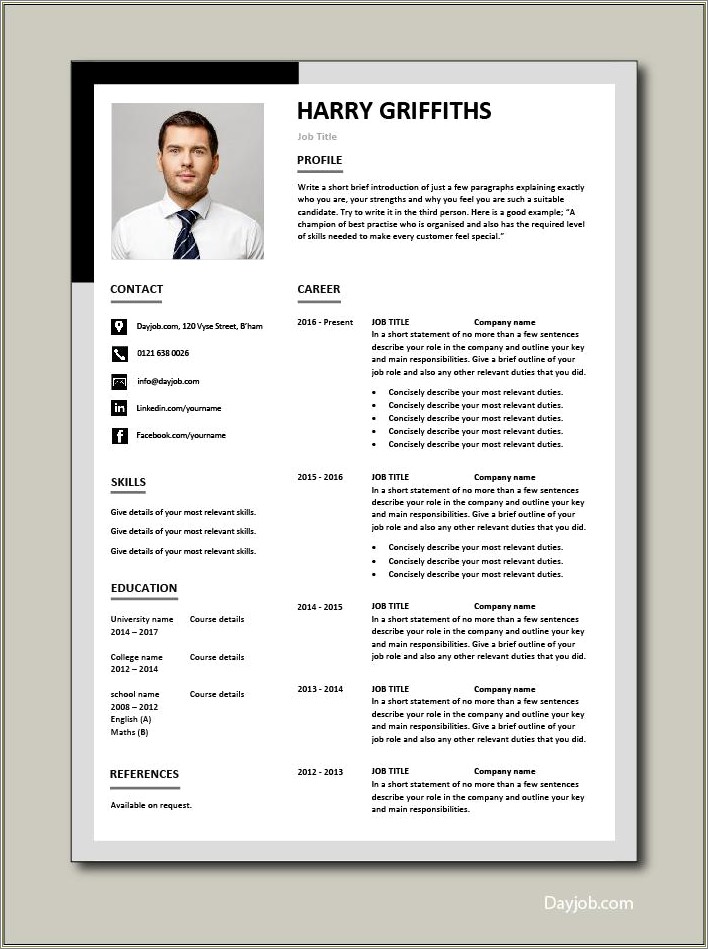 Totally Free Easy Form For Resume