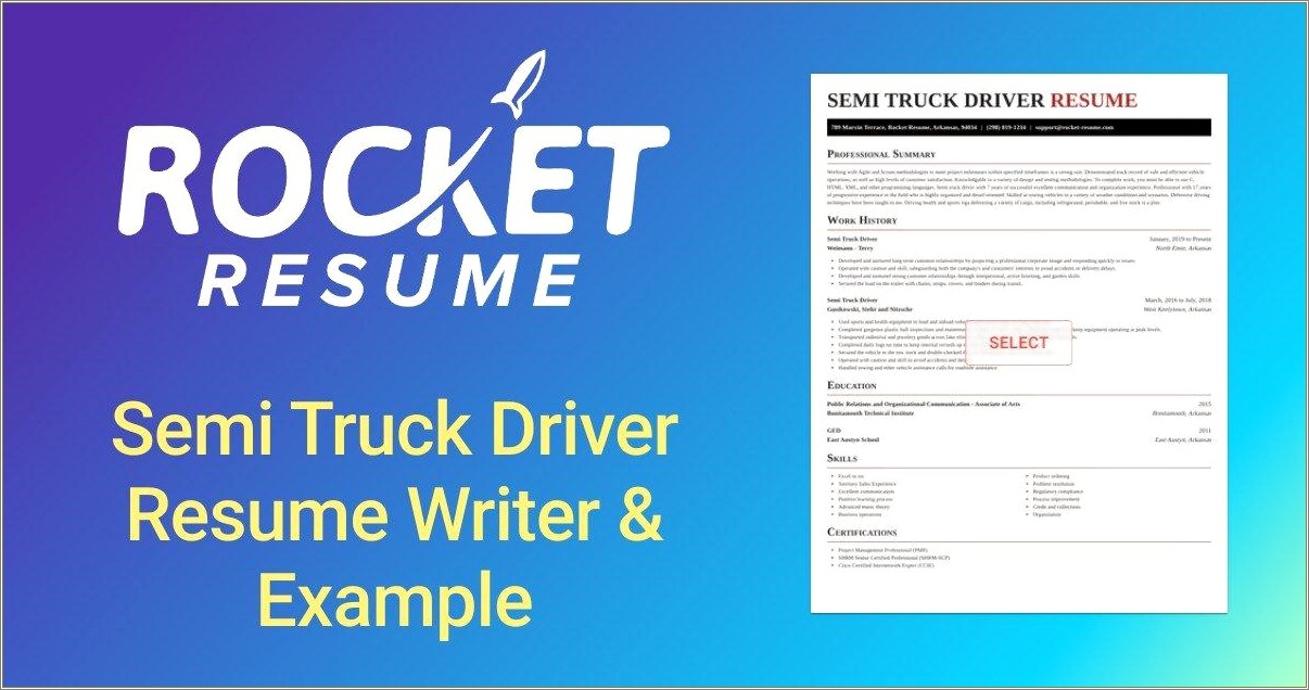 Tow Truck Driver Skills And Abilities Resume