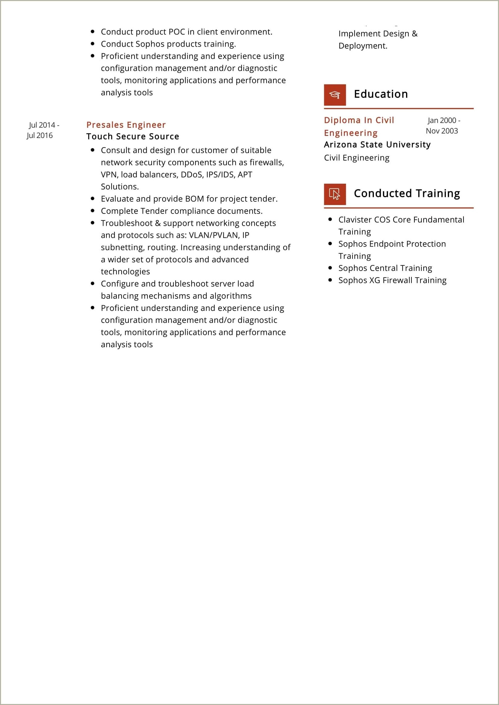 Transition Resume Summary From Engineer To Cyber Security