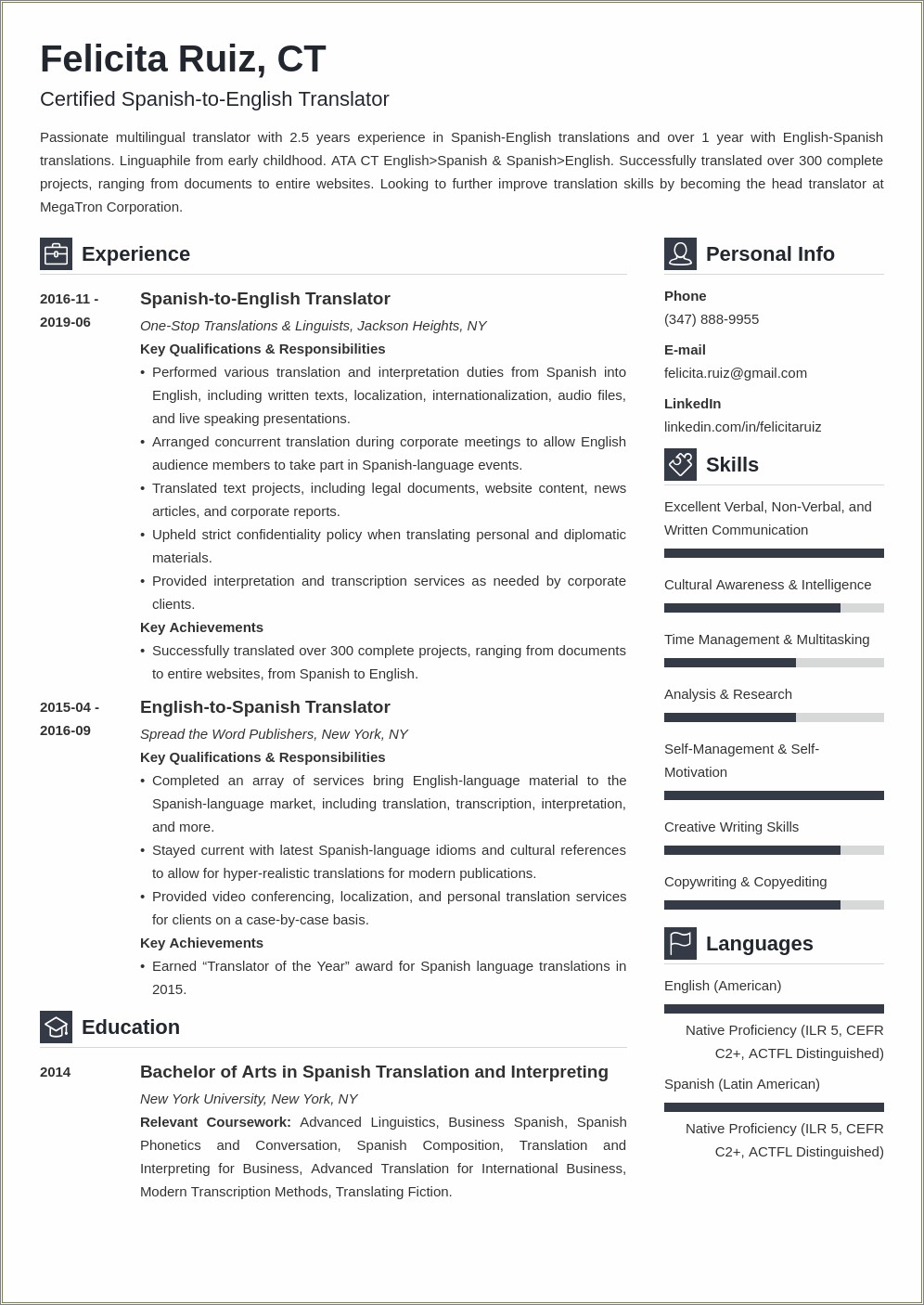 Translator Resume Sample Interpreter Resume Sample