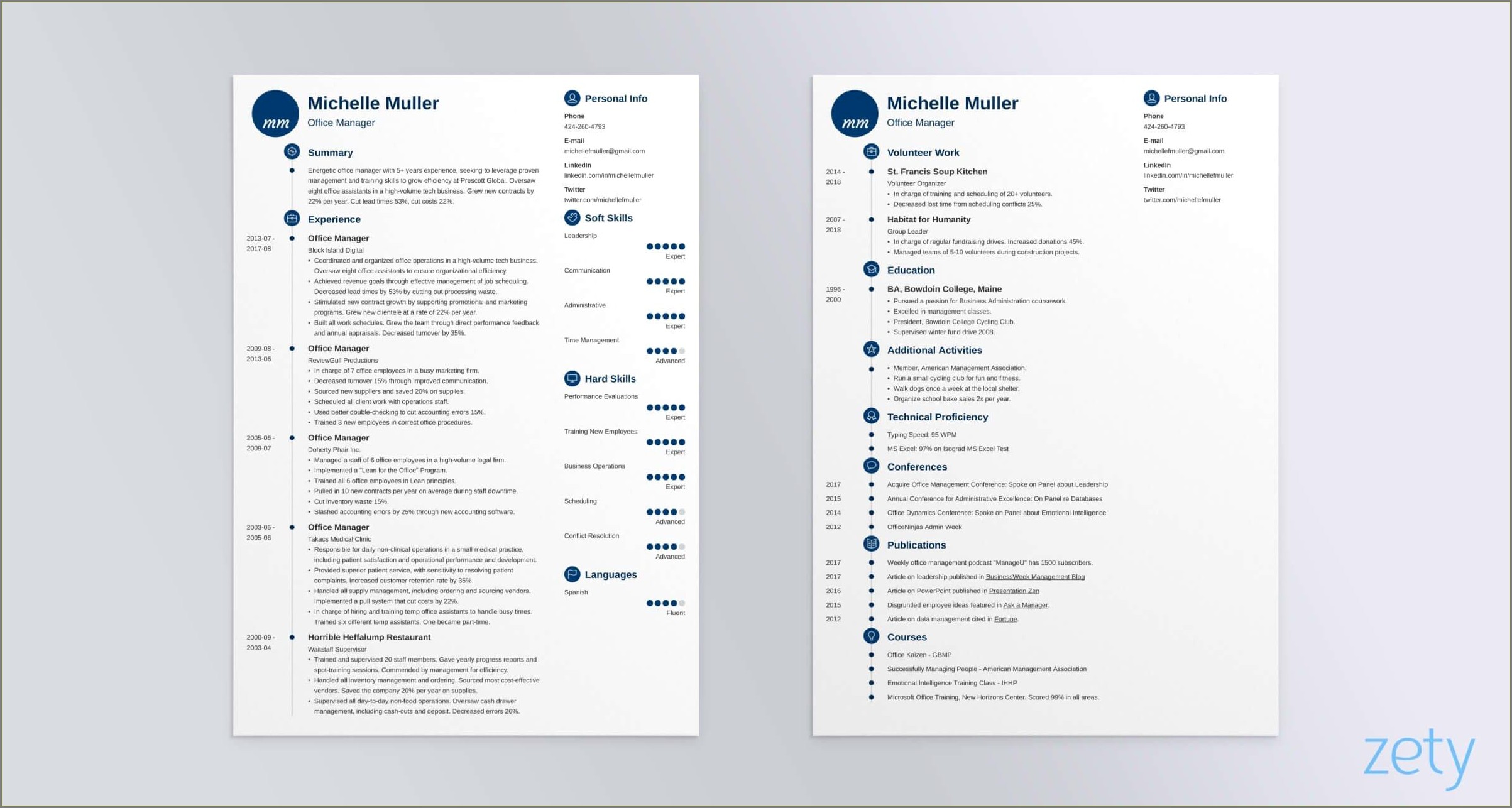 Two Page Resume To A Job Interview