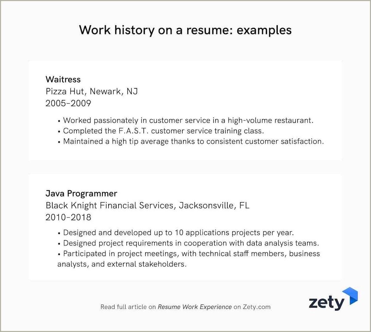 Types Of Experince To Put On Resume