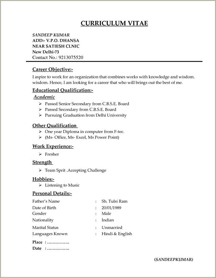 Types Of Resume Formats And Templates