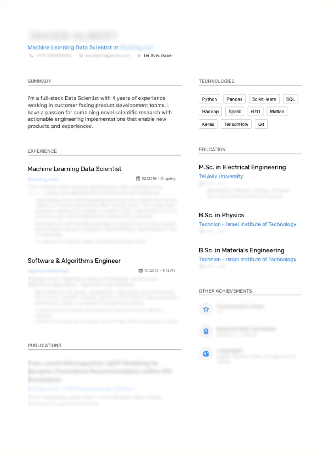 Types Of Skills For Resume Science