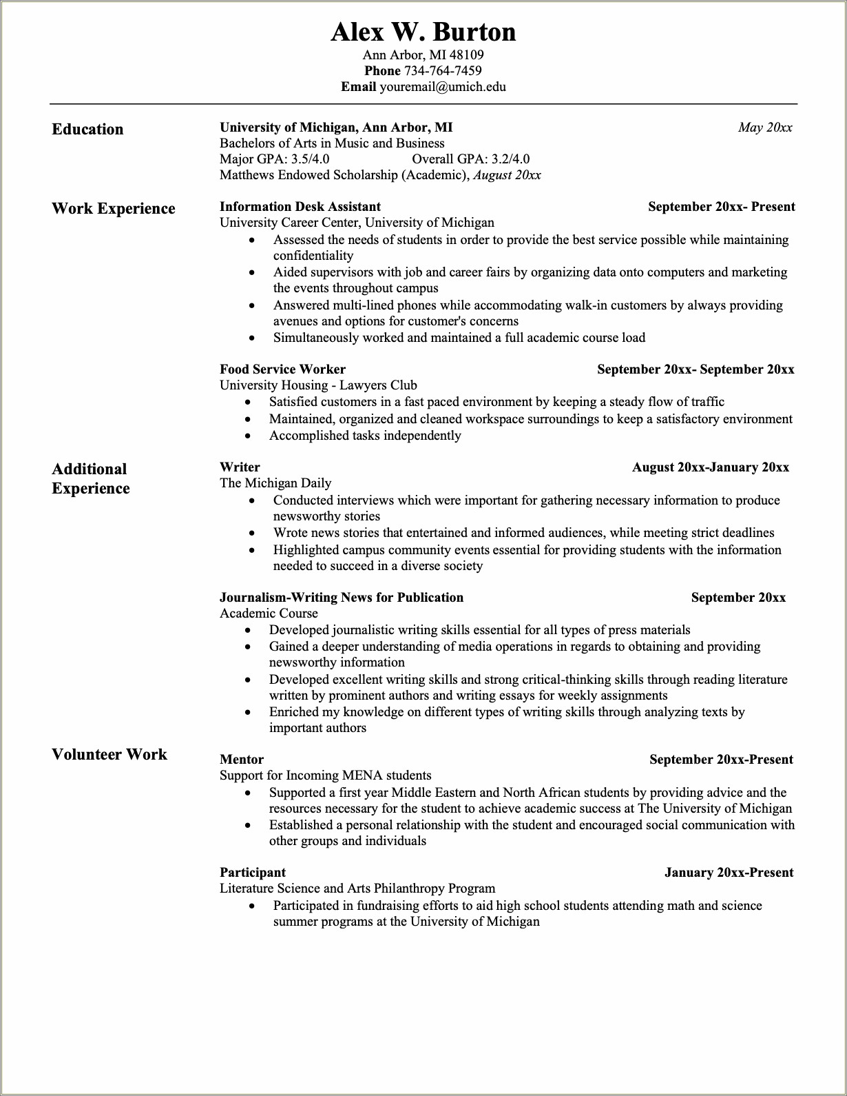 Types Of Skills High School Resume