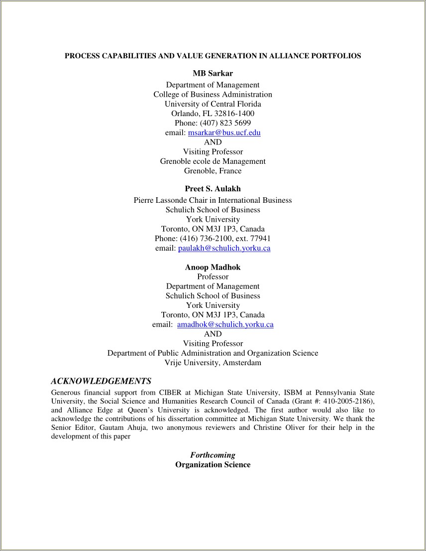 Ucf College Of Business Resume Template