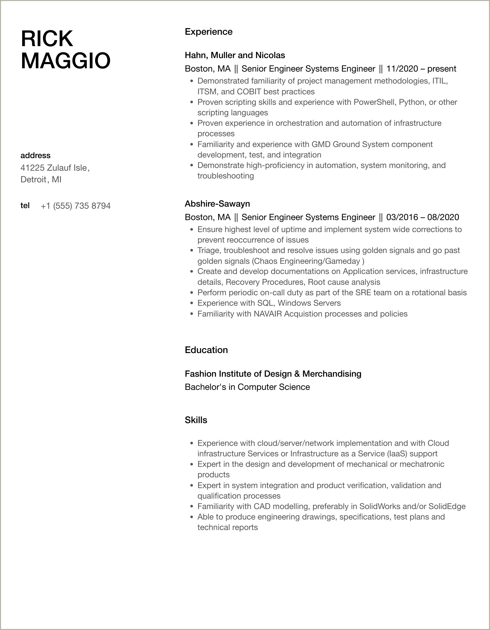 Uh Engineering Career Center Sample Resume