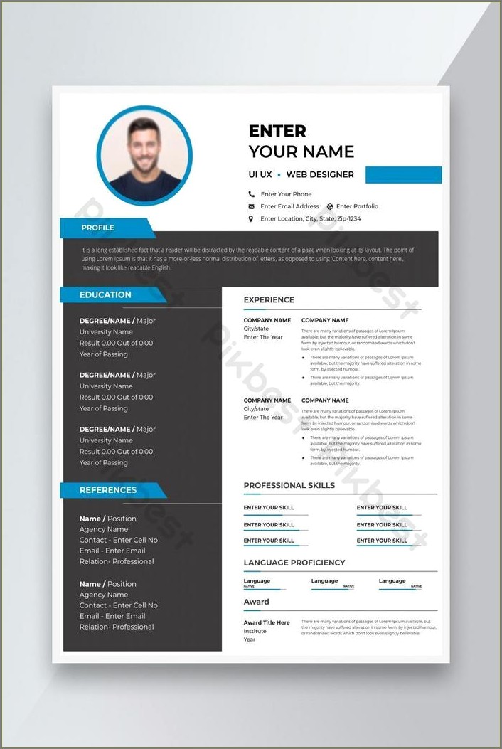 Ui Designer Resume Template Free Download