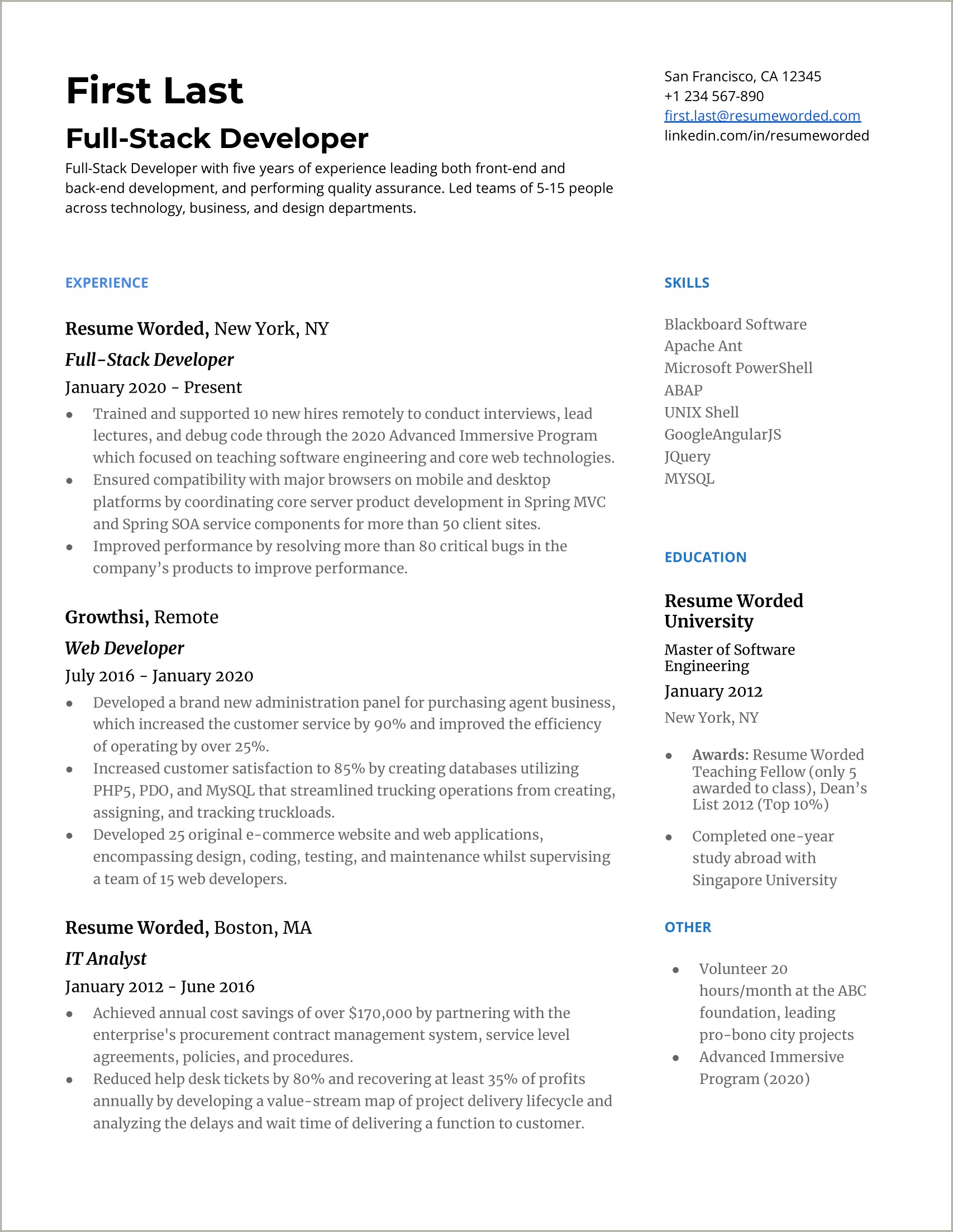 Ui Developer Resume 2 Years Experience Pdf