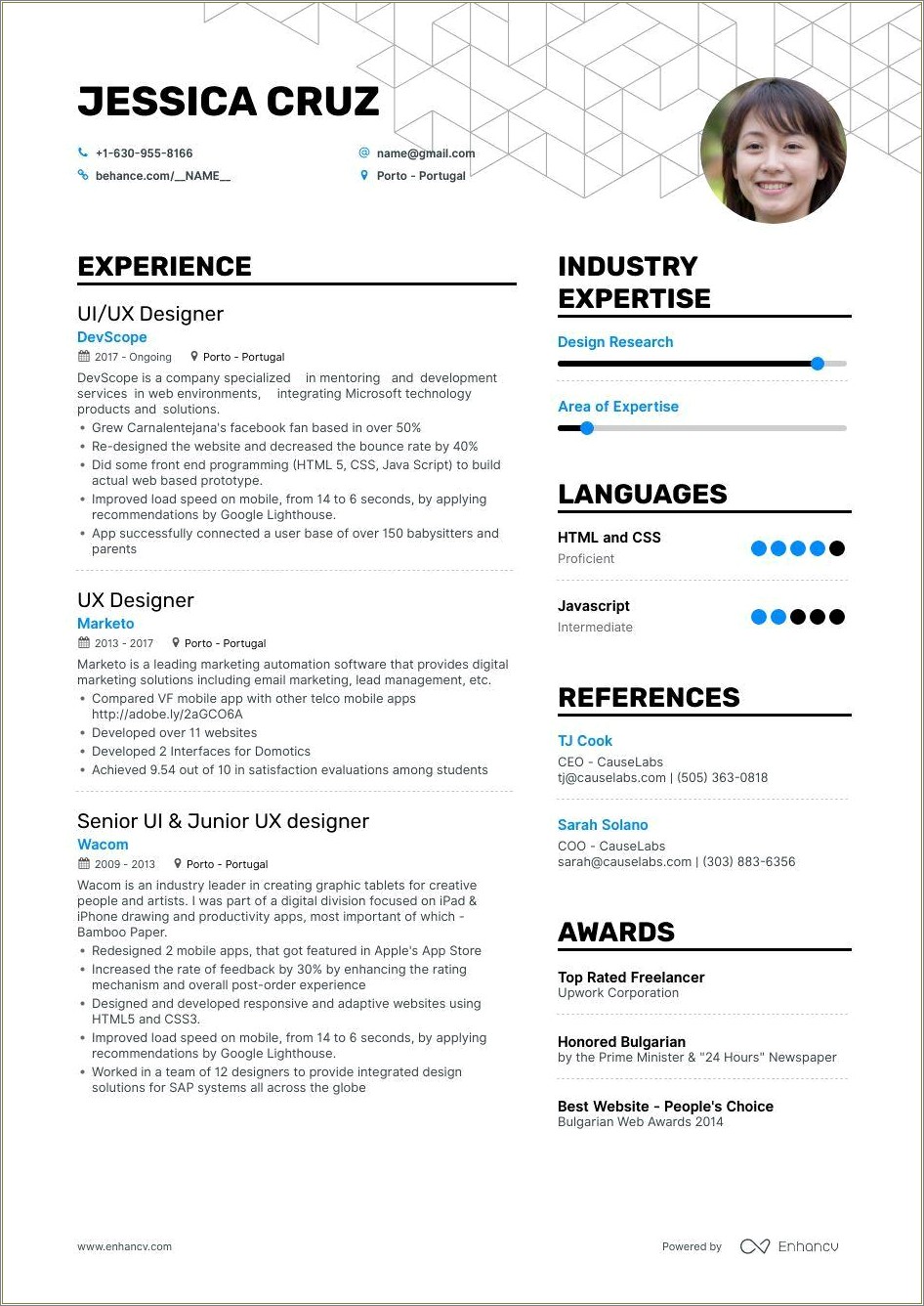 Ui Resume For 1 Year Experience