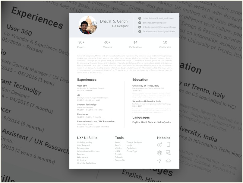 Ui Ux Designer Resume Template Free Download