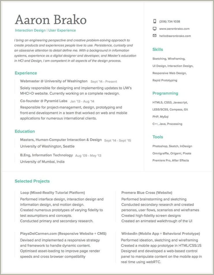 Ui Ux Designer Skills For Resume