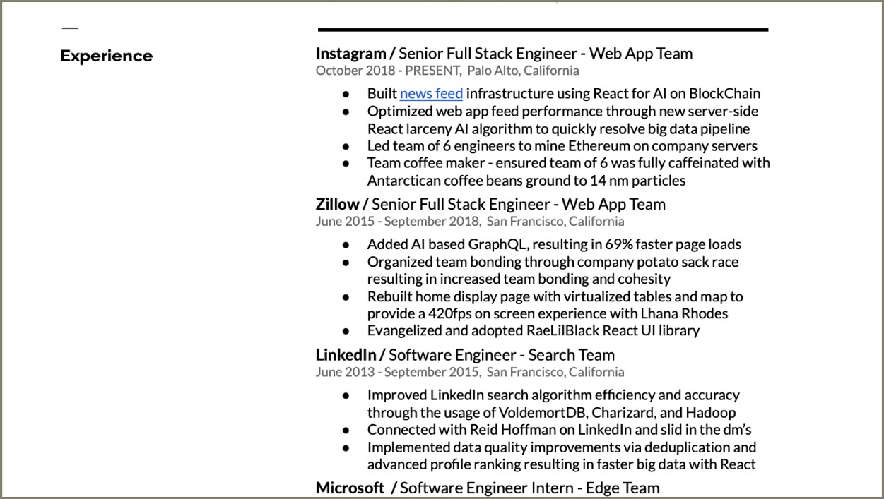 Under The Table Work On Resume