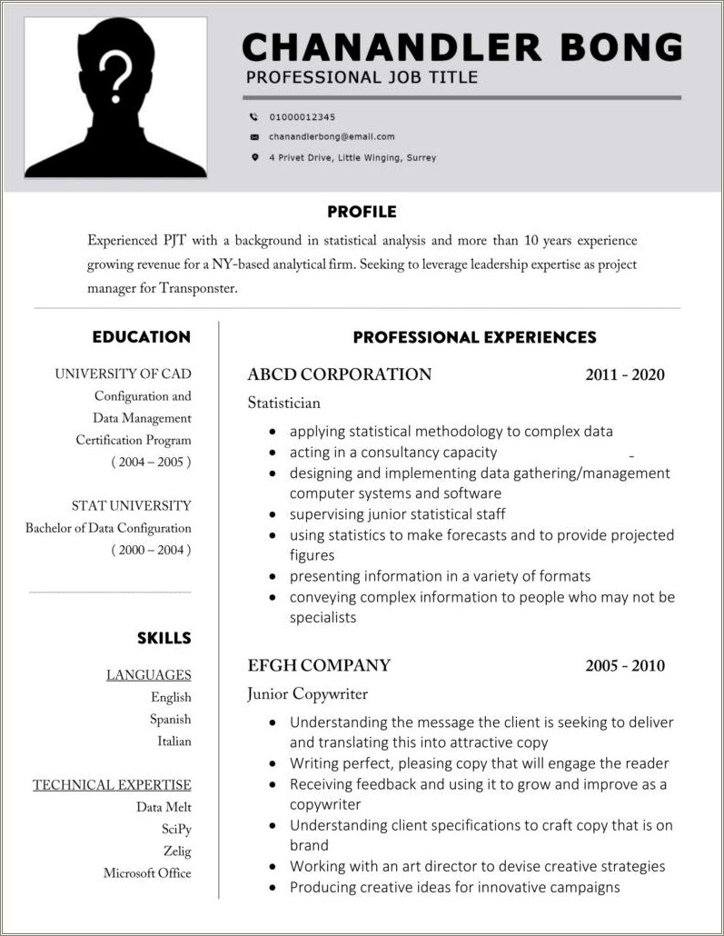 Understanding Client Needs Resume Job Description