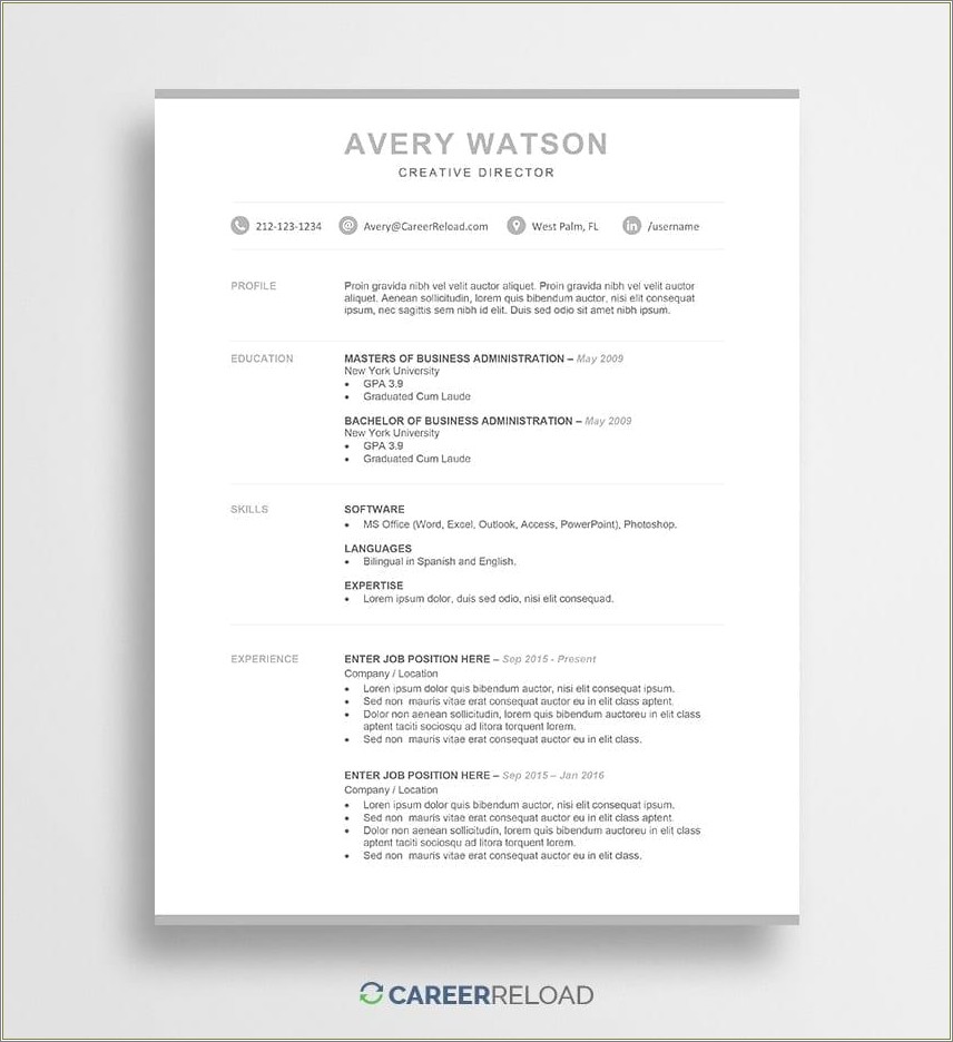 Unique Free Entry Level Resume Templates