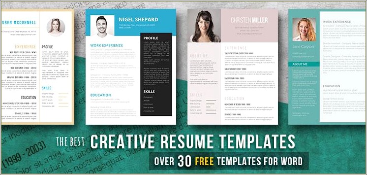 Unique Resume Templates For Word Free