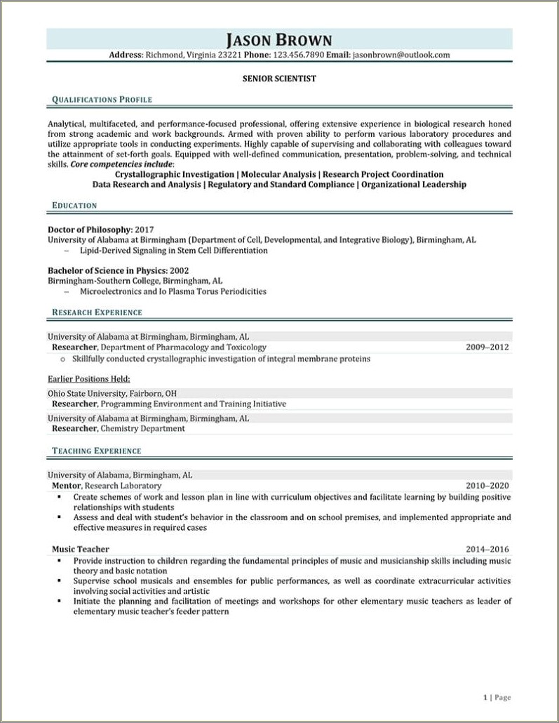 University Of Alabama Social Resume Sample