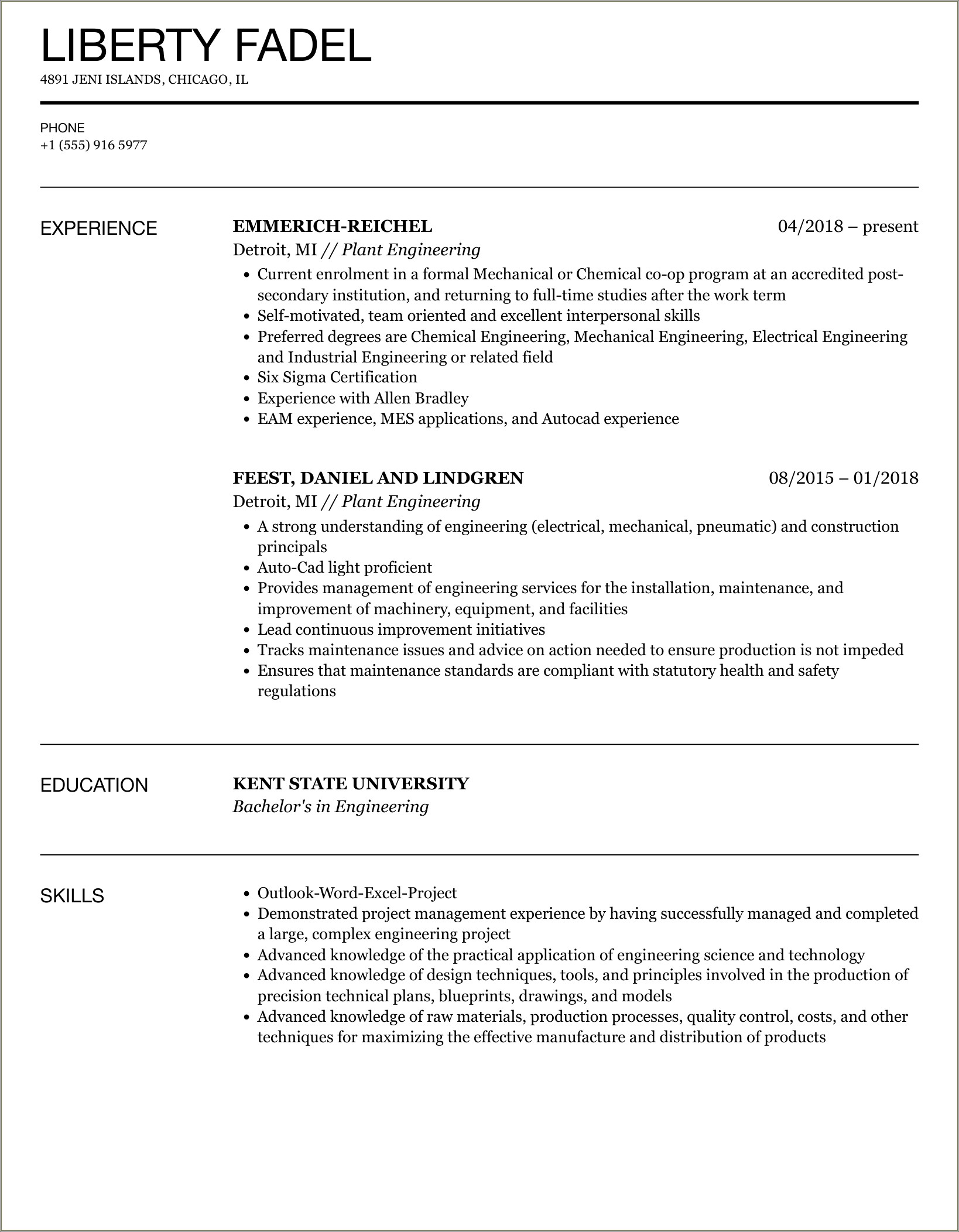 University Of Rochester Engineering Resume Template