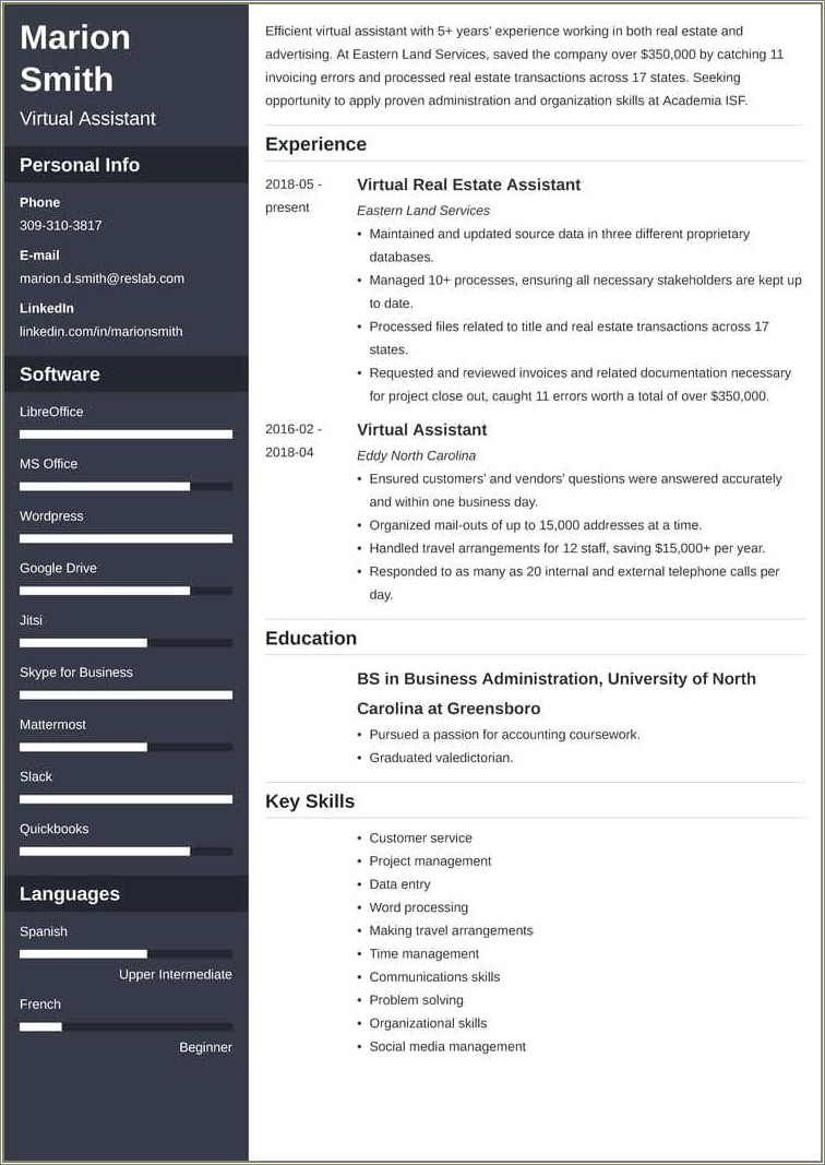 University Of South Carolina Business School Resume Template