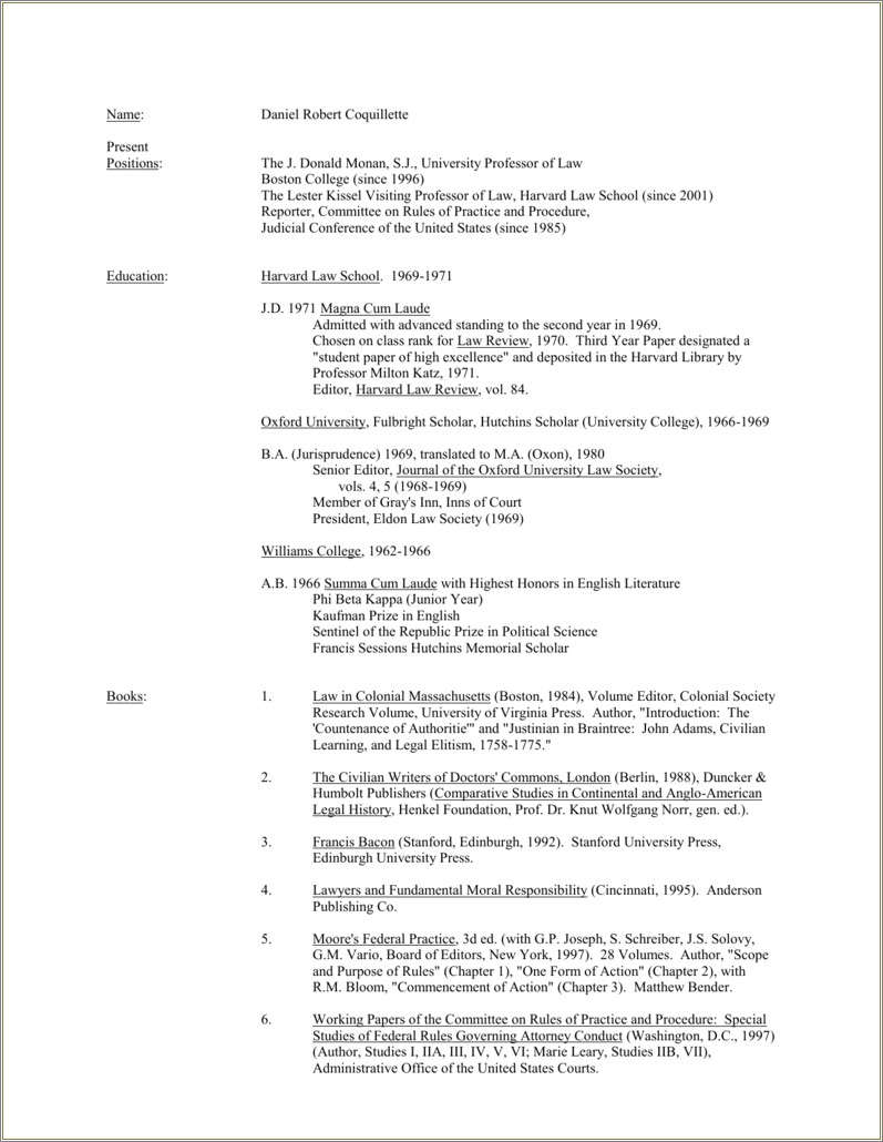 University Of St Thomas Law School Resume