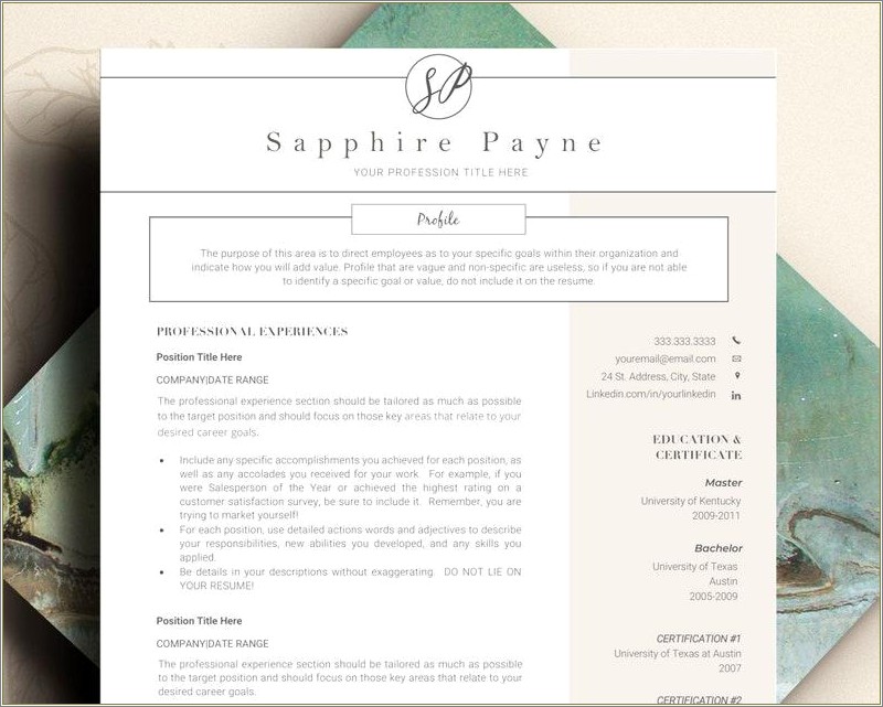 University Of Texas At Austin Resume Template