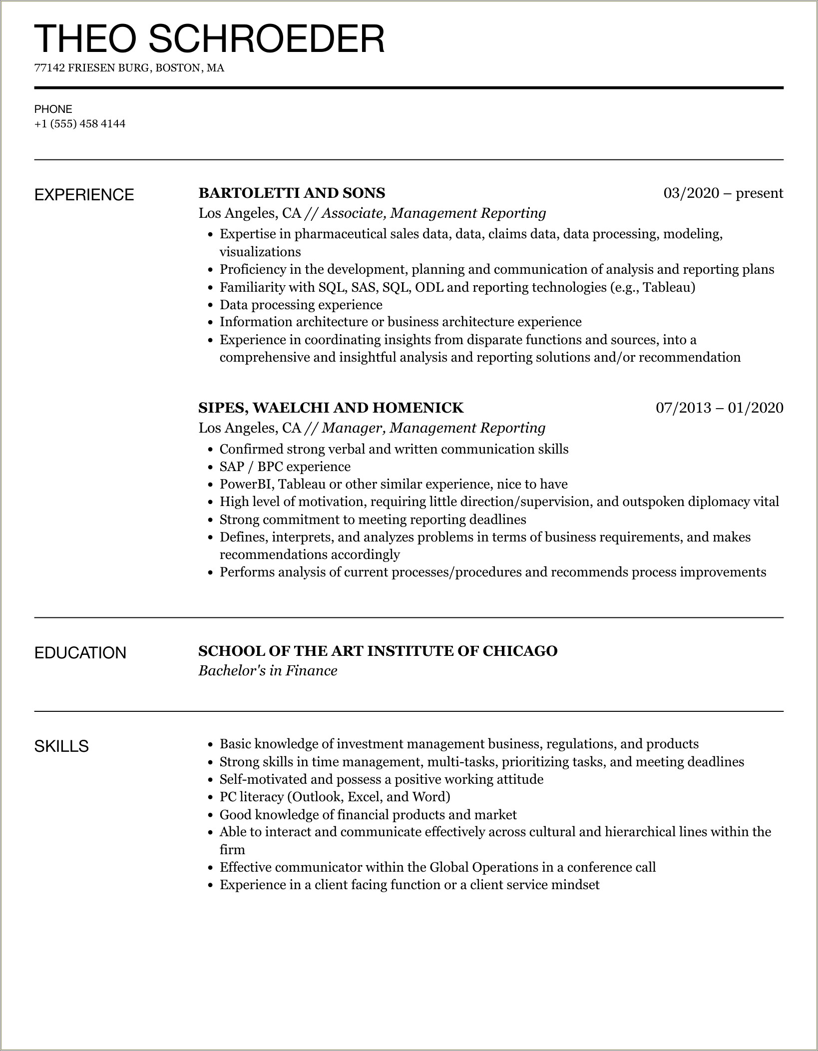 Updating Managment On Daily Reports On A Resume