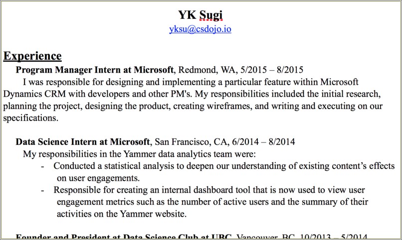 Updating Oms Experience In C++ Resume