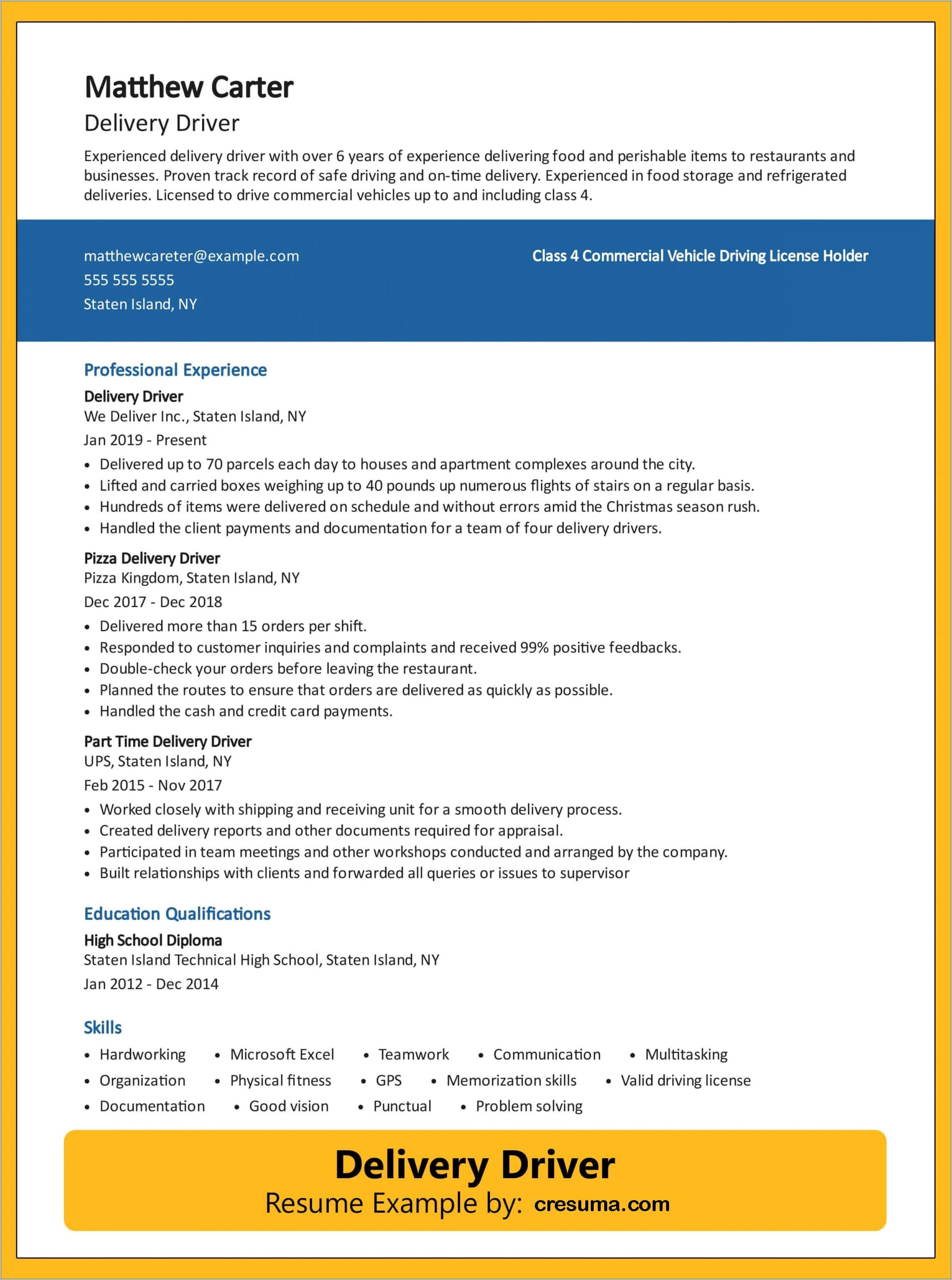 Ups Customer Service Job Description For Resume