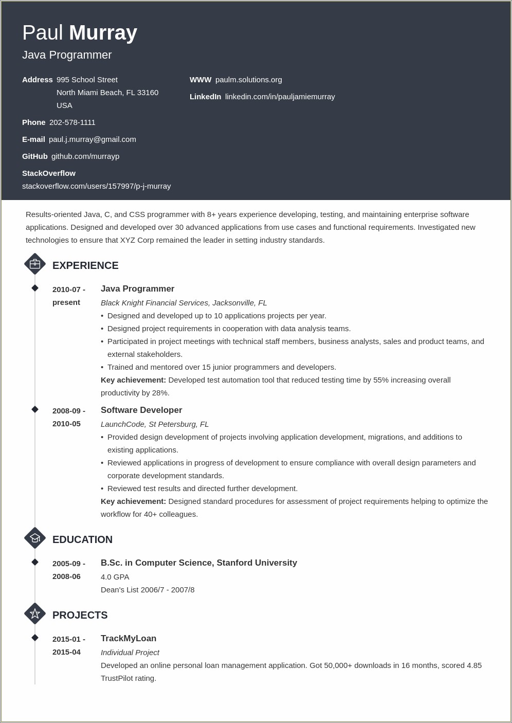 Usa Sample Resume For Sas Programmer