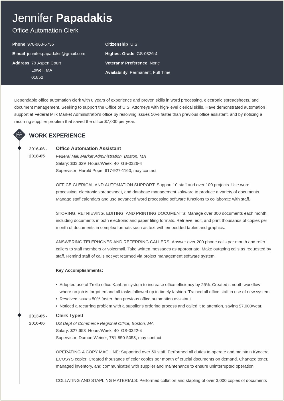 Usajobs Best Examples Of Resumes For Federal Employment