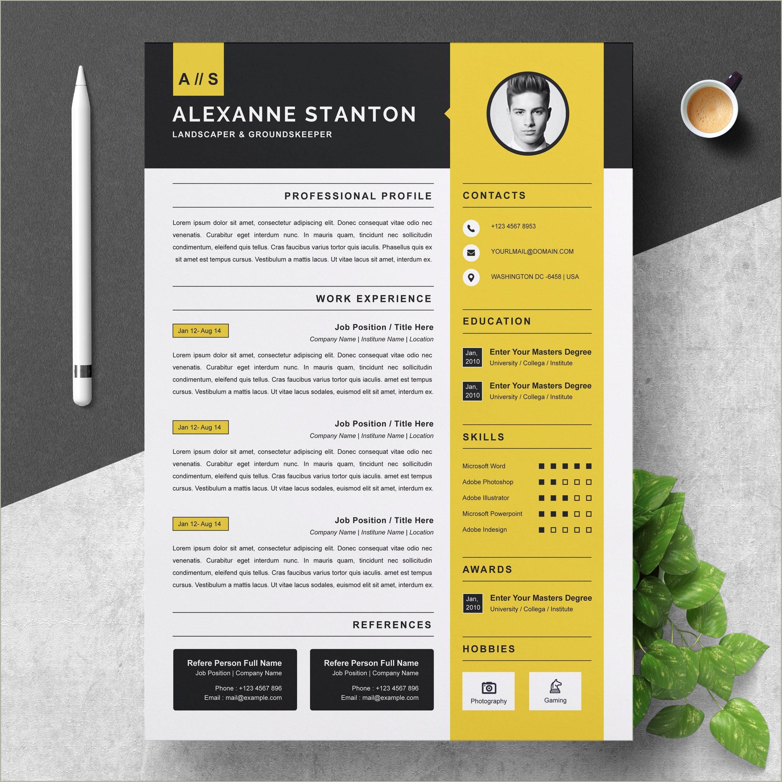 Use Adobe Illustrator For Resume Template