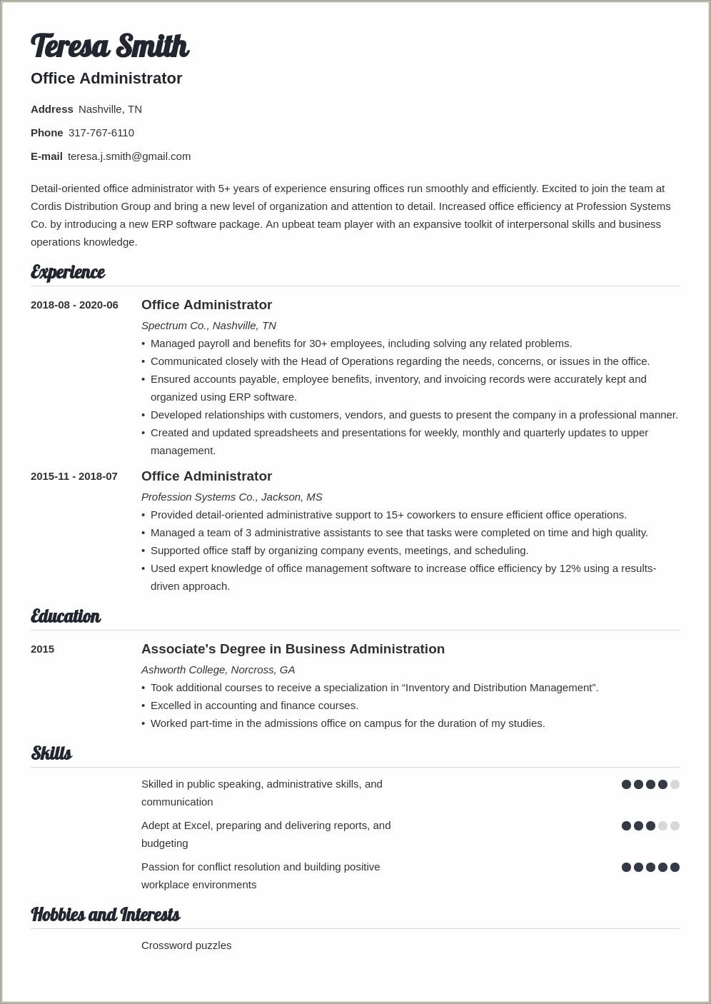 Usps Mail Carrier Winning Resume Example