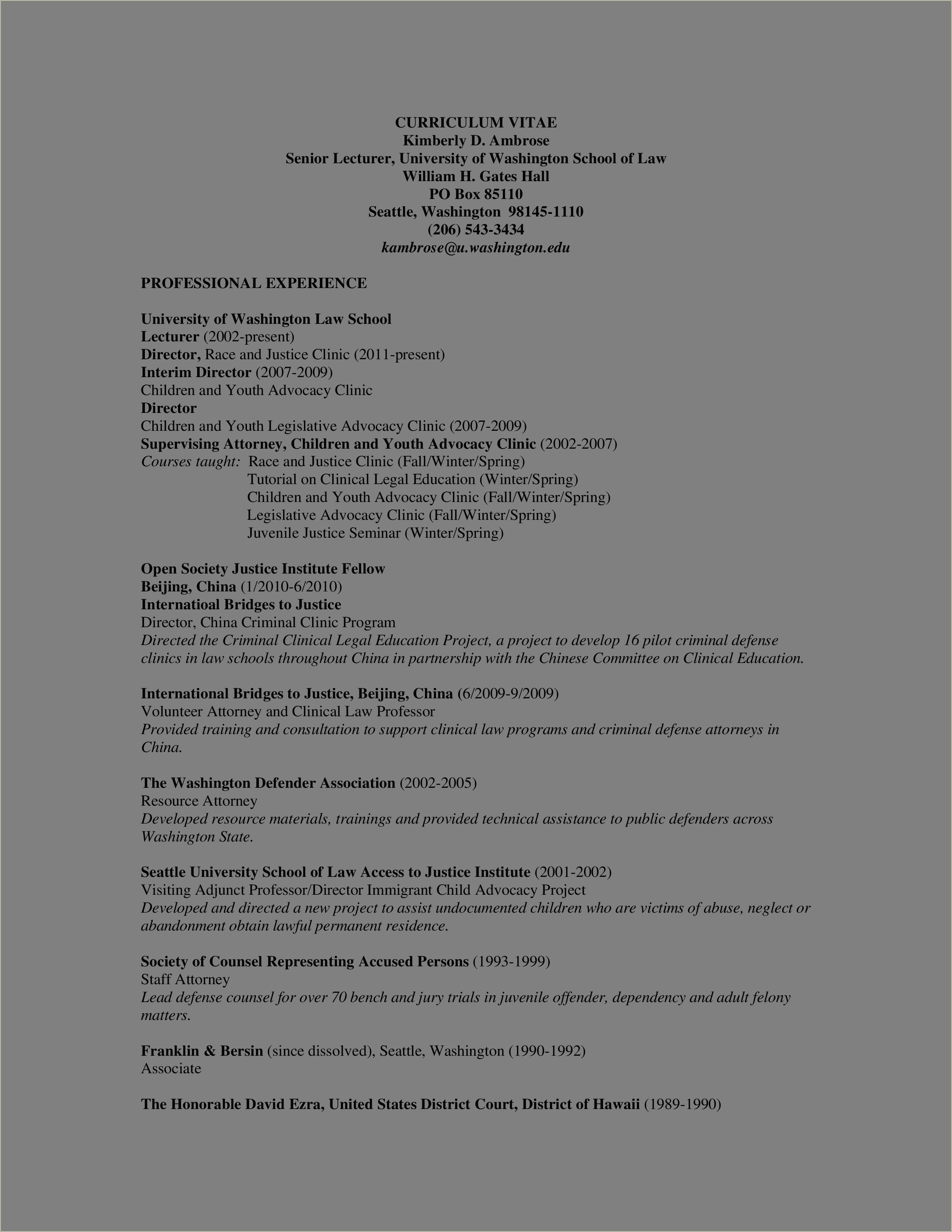 Uva Law Career Services Resume Template