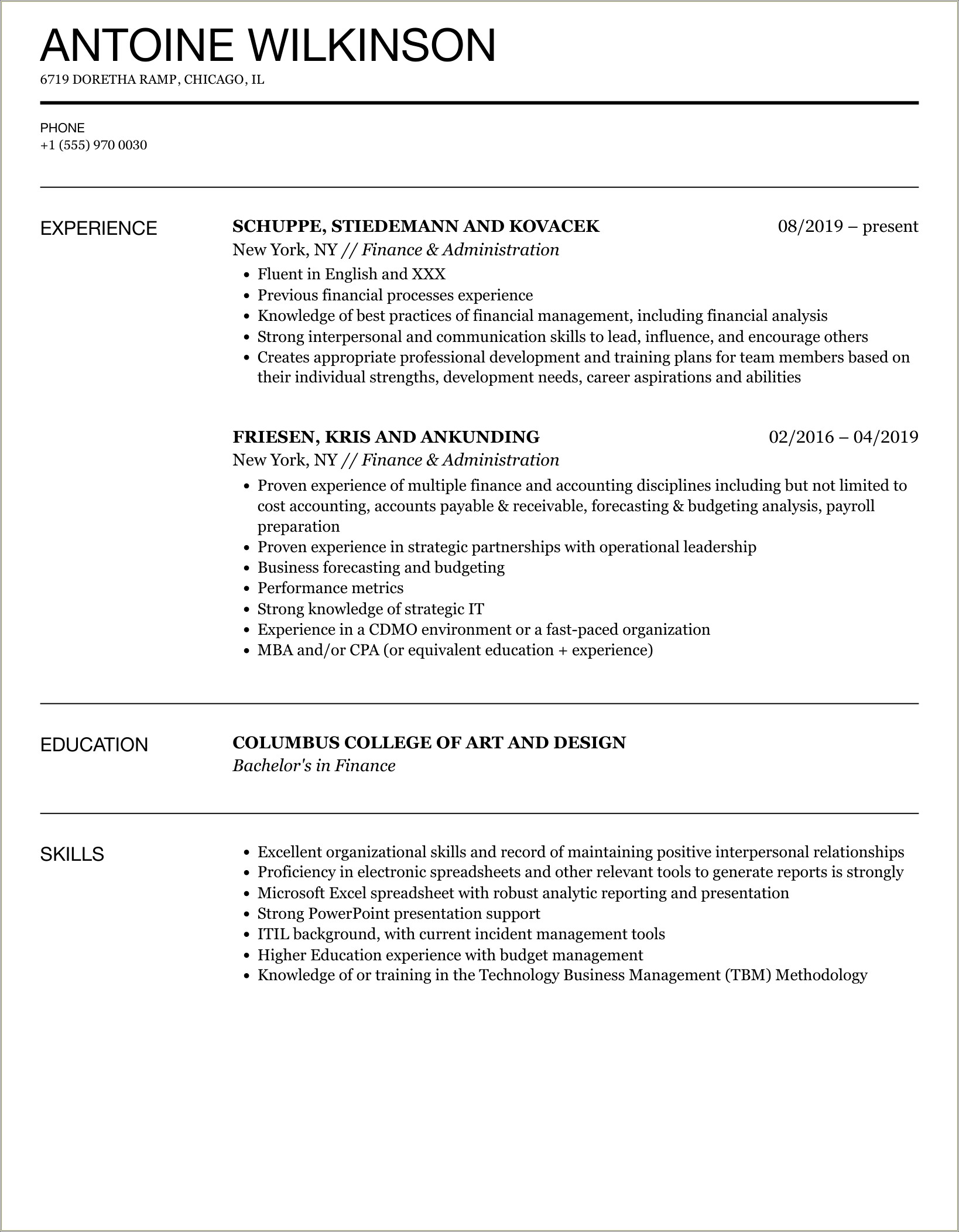 Uw Foster School Of Business Resume