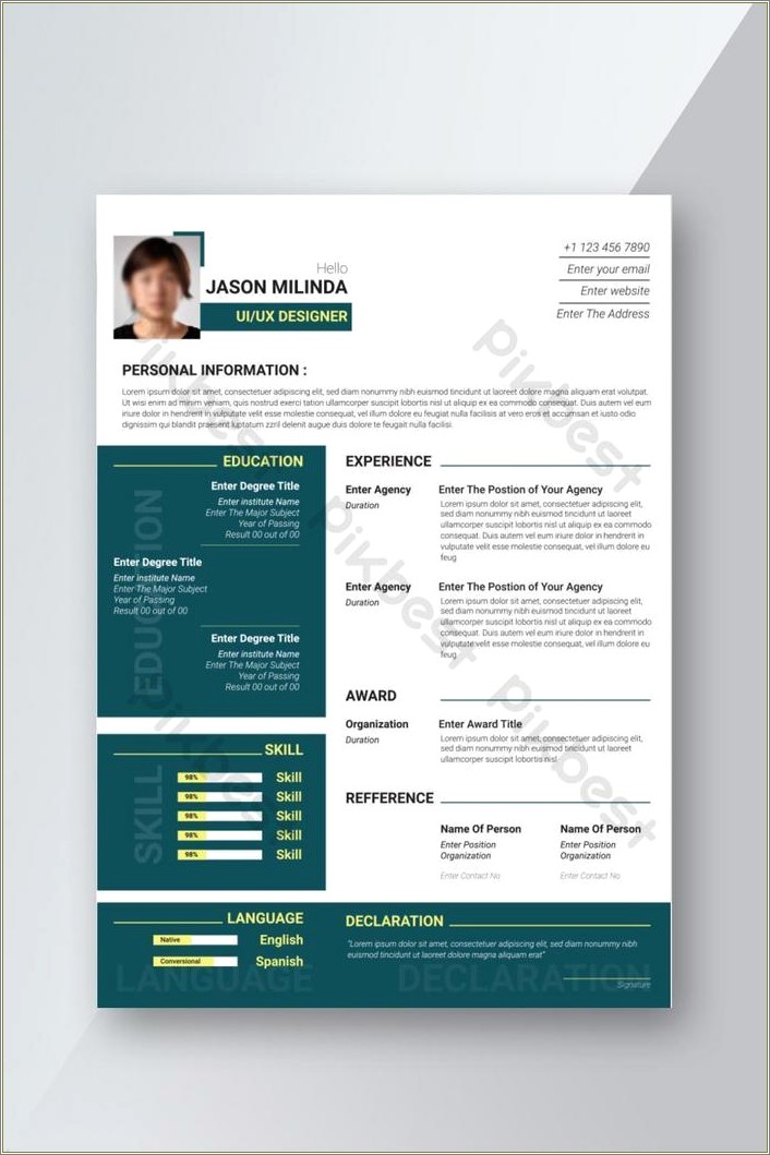 Ux Designer Resume With Dreamviewer Photoshop Free Download