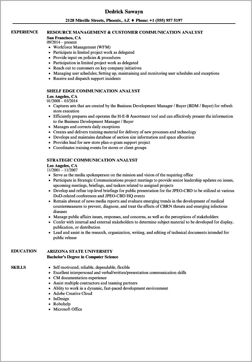 Verbal And Written Communication Skills On Resume