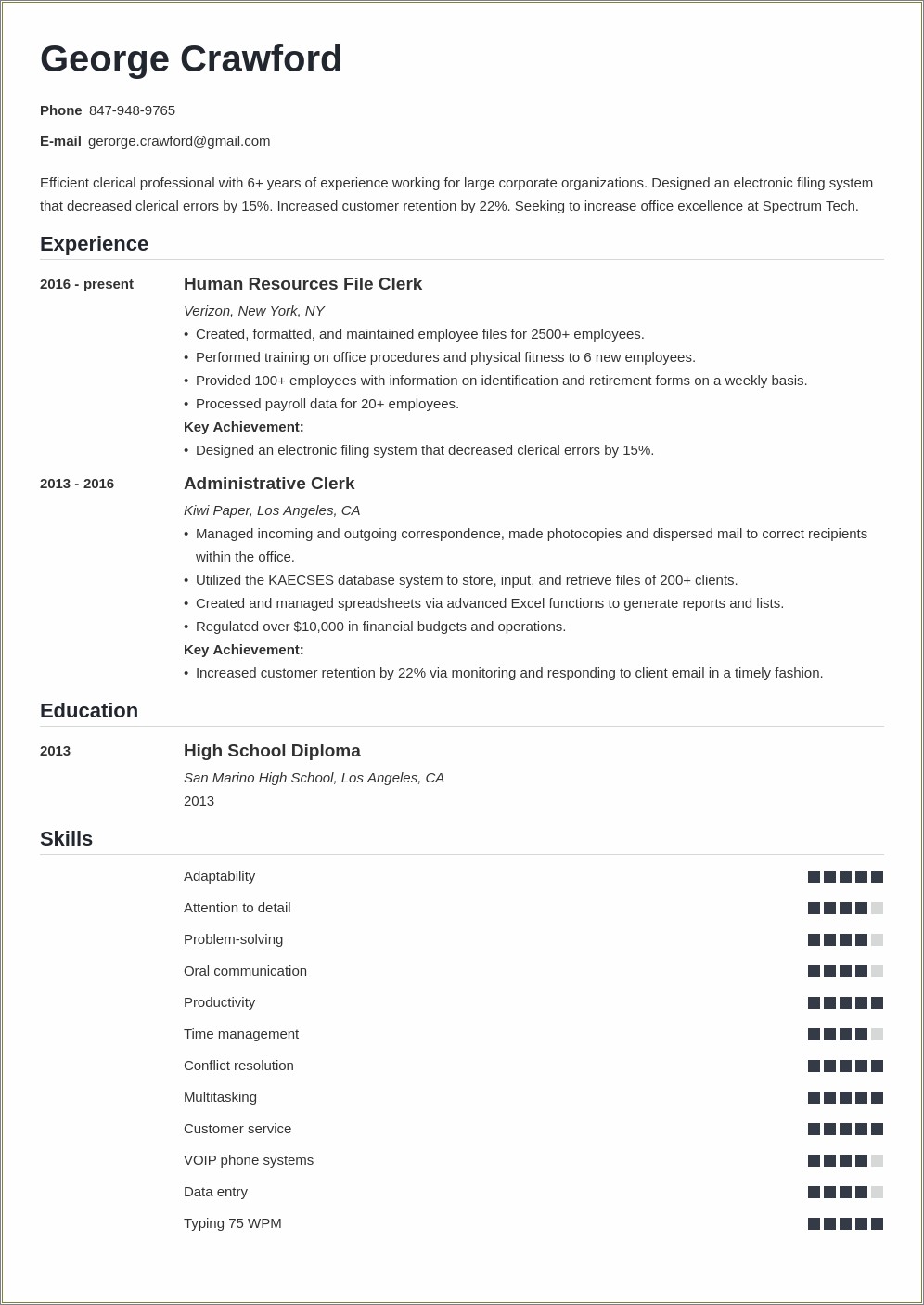 Verizon Customer Service Rep Resume Samples