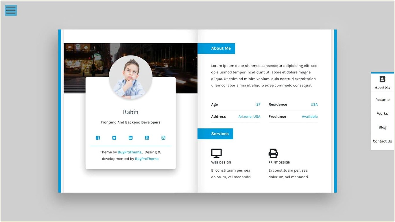 Versus Resume WordPress Theme Free Download