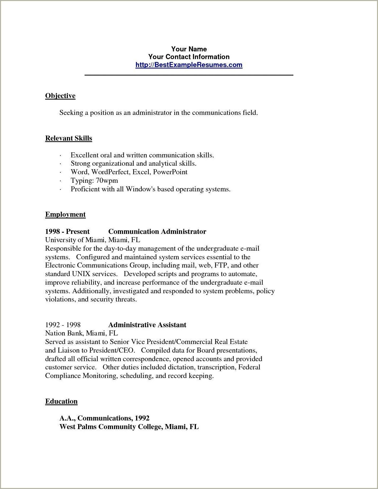 Vice President Of Communications Resume Examples